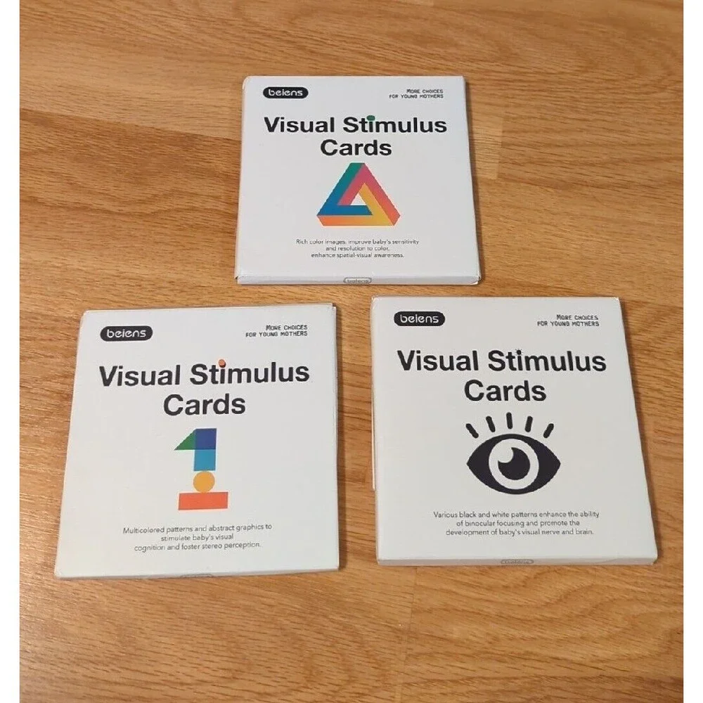 Beiens Visual Stimulus Cards Black And White And Multicolored Cards Lot Of 3